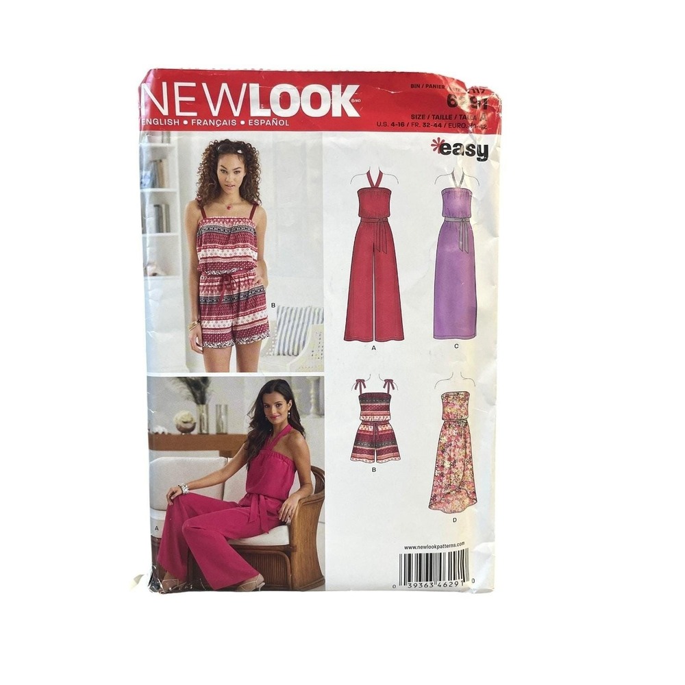 New Look 6291 Jumpsuit Romper Maxi Dress Womens Size 4-16 Modern‎